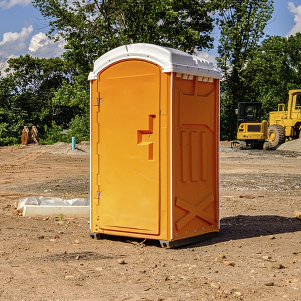 how often are the portable restrooms cleaned and serviced during a rental period in Mesa